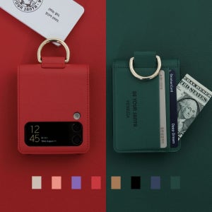 갤럭시 Z플립3 케이스 이태리 비건 가죽 카드수납 베네치아