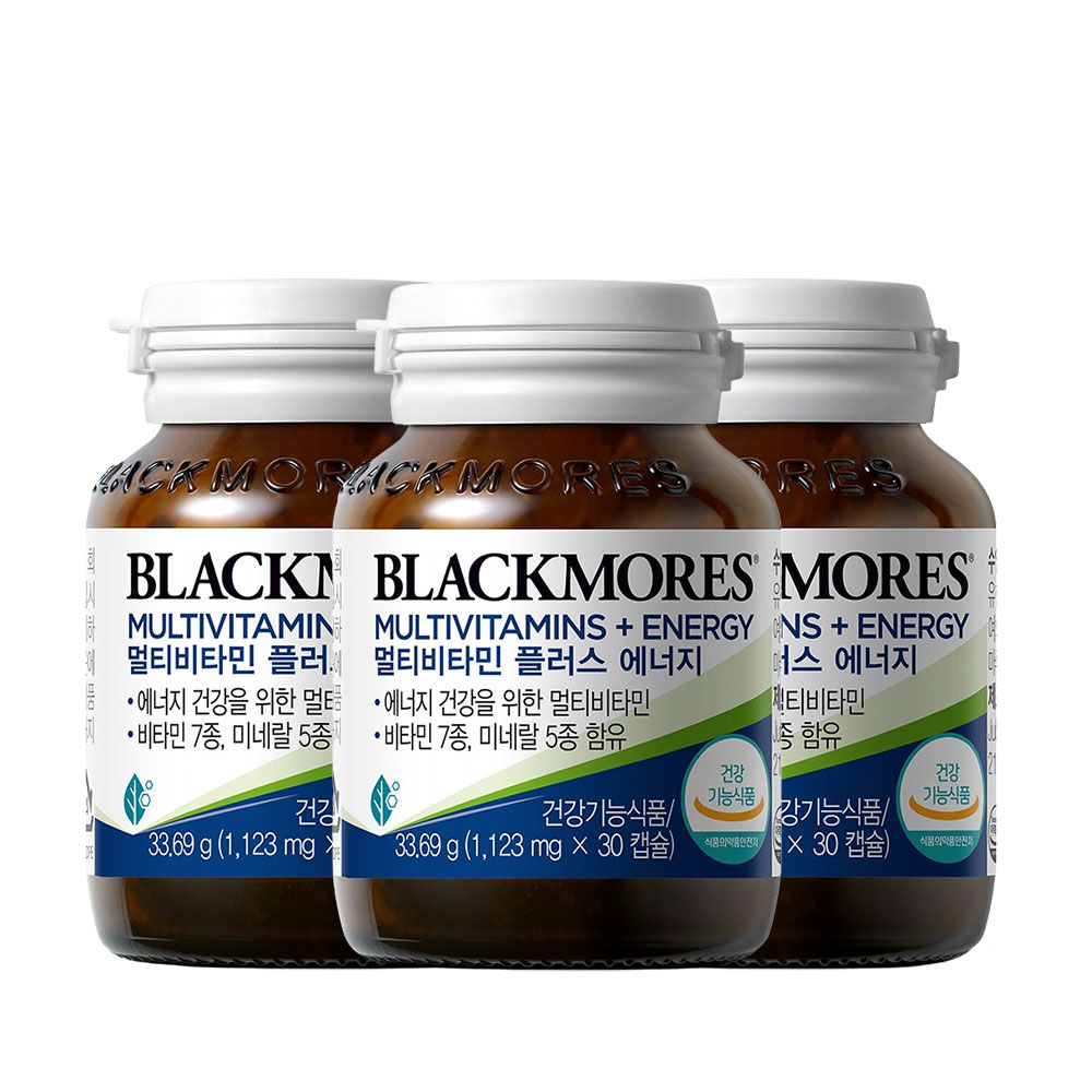 <b>블랙모어스</b> 호주 고함량 멀티<b>비타민</b> 플러스 에너지 30캡슐 2+1