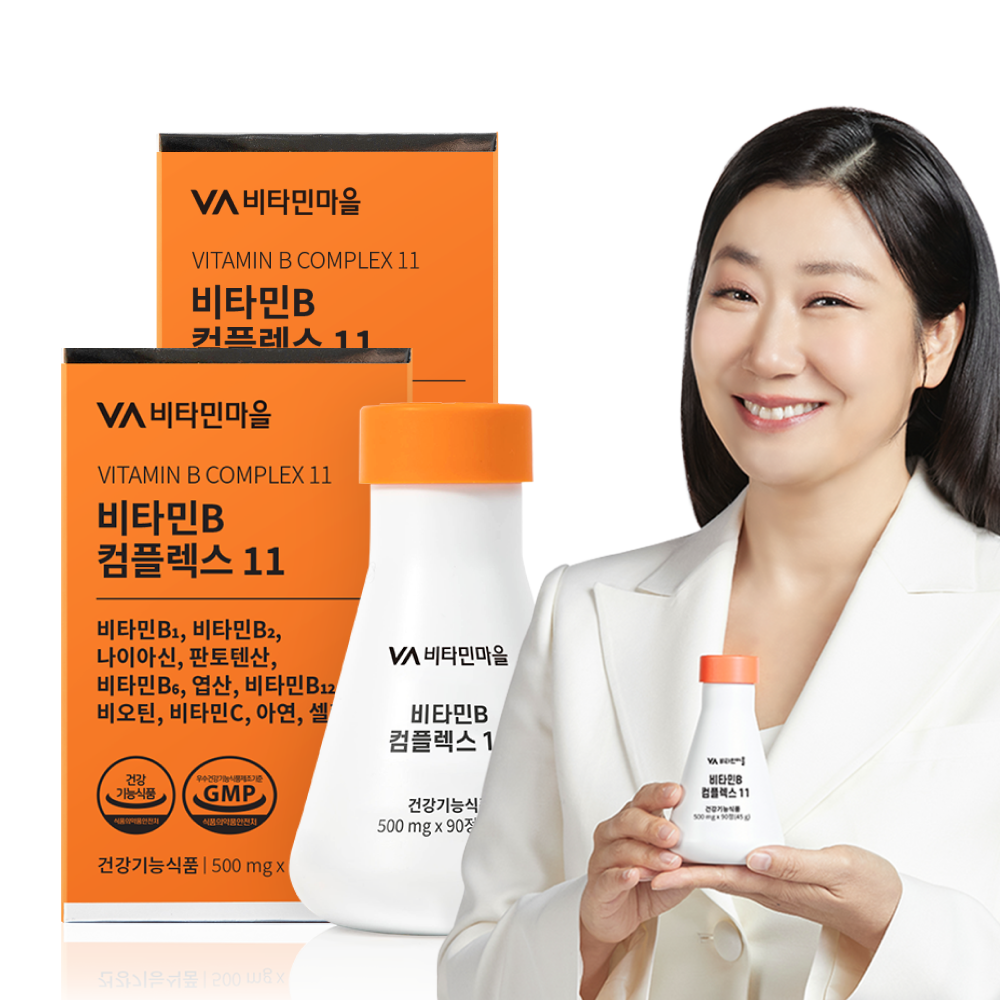 [6개월분] 비타민마을 11중 복합기능성 고함량 비타민B 컴플렉스 11 90정, 2개