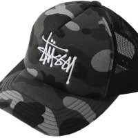 SS22 스투시x베이프 캡 BAPE x Stussy Trucker Cap Black