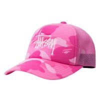 SS22 스투시x베이프 캡 BAPE x Stussy Trucker Cap Pink