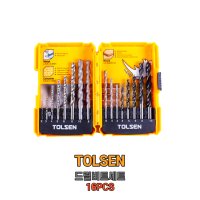 TOLSEN 툴센 드릴비트셋트 16PCS 금속 콘크리트 목재 목공 철재 메탈 전동공구