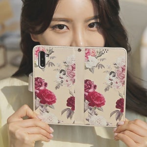 아이폰7 가죽 다이어리 케이스 수채화 플라워 지갑 카드 수납