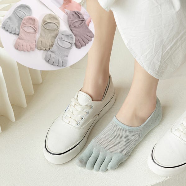 여성 여자 발가락양말 바람솔솔 구멍슝슝 메쉬 발가락덧신 5켤레
