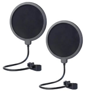 Recordio GAZ-BF8 고품질 블랙 마이크 팝 필터 2개 150mm 팝스크린