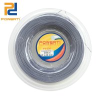 powerti fusion 폴리 테니스 라켓 라운드 스트링 릴 200m 폴리에스터 1.25mm 라켓 트레이닝 스트링 스포츠 그레이 블랙