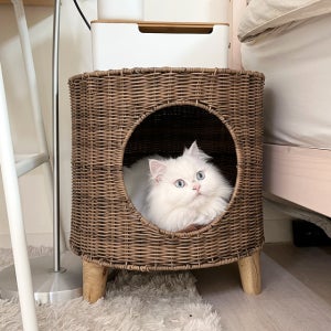 가티가티 고양이 라탄룩 숨숨집 하우스 텐트형