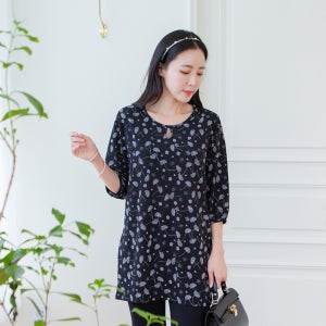 7부 꽃잎블라우스 /여성 블라우스 여름 빅사이즈 미시 마담 77-99 XL XXL 3XL