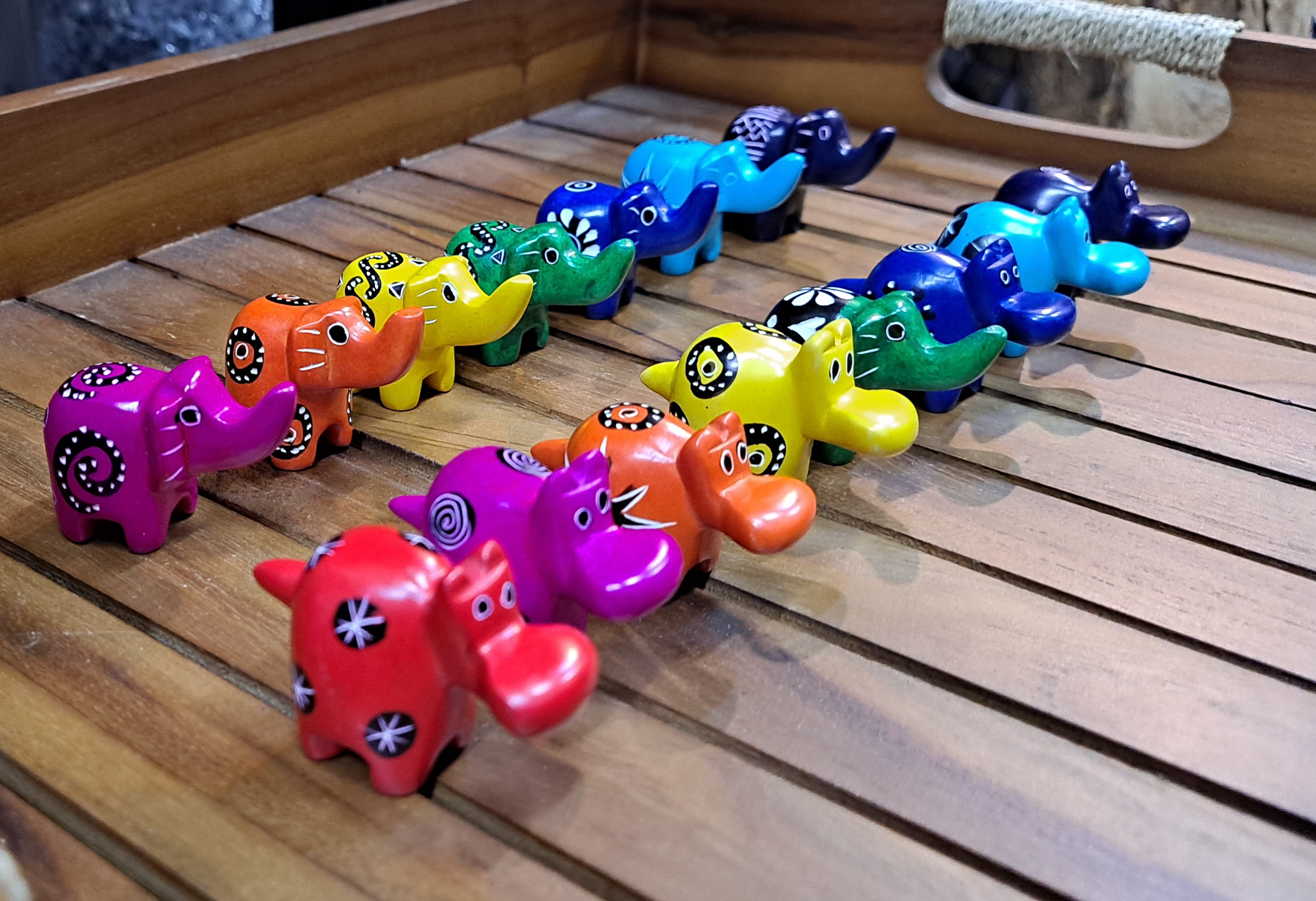 소품팩토리 케냐 핸드메이드 초미니 키시스톤 하마 코끼리 코뿔소 장식품 미니멀소품