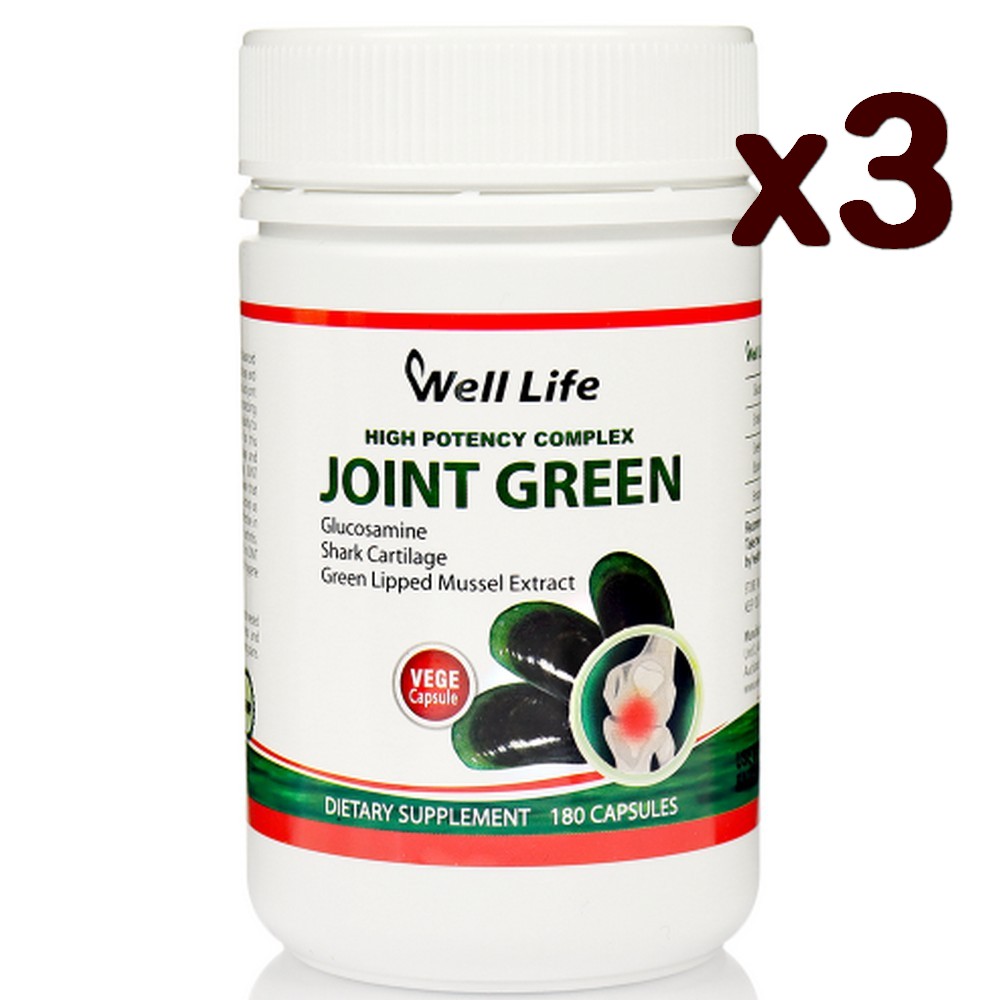 Welllife 조인트 글루코사민 상어연골 180캡슐 x3팩