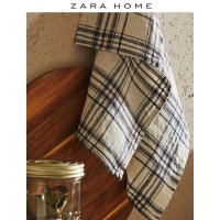 ZARA HOME 자라홈 유러피언 스타일 체크무늬 린넨 주방 걸레 식탁보 청소 천 타월 43258026251