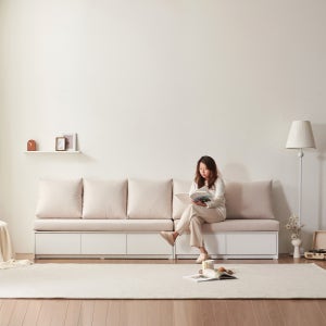 라떼 패브릭 2인용 3인용 1200 화이트 서랍 벤치 수납 윈도우시트 소파