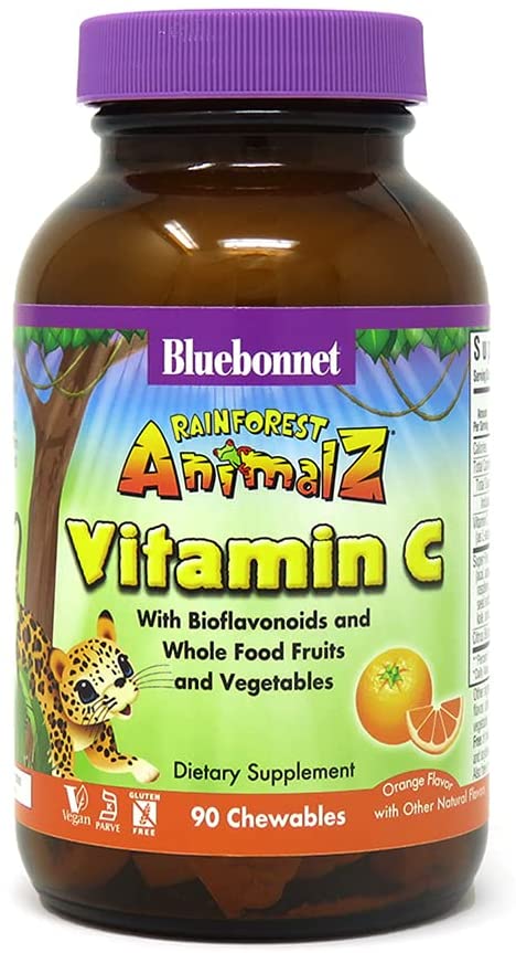 Bluebonnet Nutrition <b>레인포레스트 애니멀즈</b> C 250mg 90 타블렛 45
