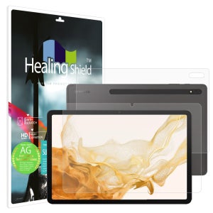 [세트]갤럭시탭시리즈 저반사 강화유리 액정 무광후면(각1매) 갤럭시 탭 S8+, 1매입