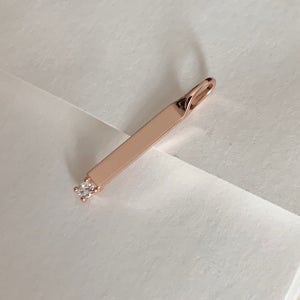 14k 18k 스틱 펜던트 큐빅 바 포인트 목걸이 (체인 x)