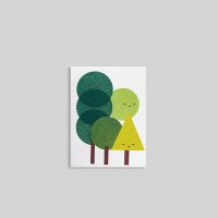 Forest Bathing Mini Card 산림욕 일러스트 미니카드 리소인쇄카드 리소그라피