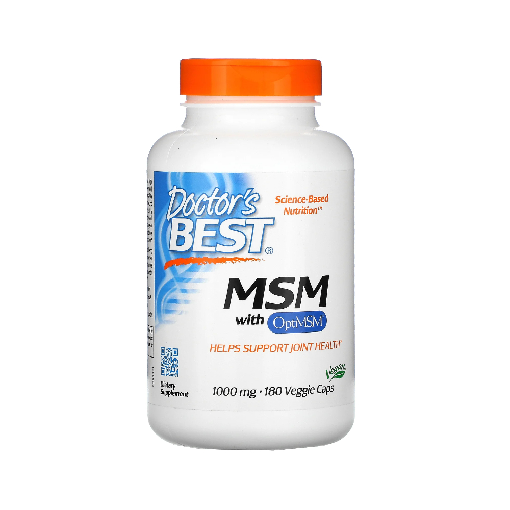 닥터스베스트 <b>MSM</b> <b>with</b> <b>OptiMSM</b> 식이유황 <b>1000mg</b> 180베지캡슐 옵티엠에스엠