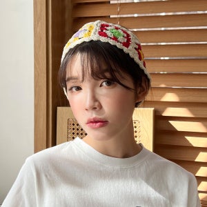 뜨게 꽃 니트 끈 헤어밴드 헤어 악세사리 봄 여름 가을