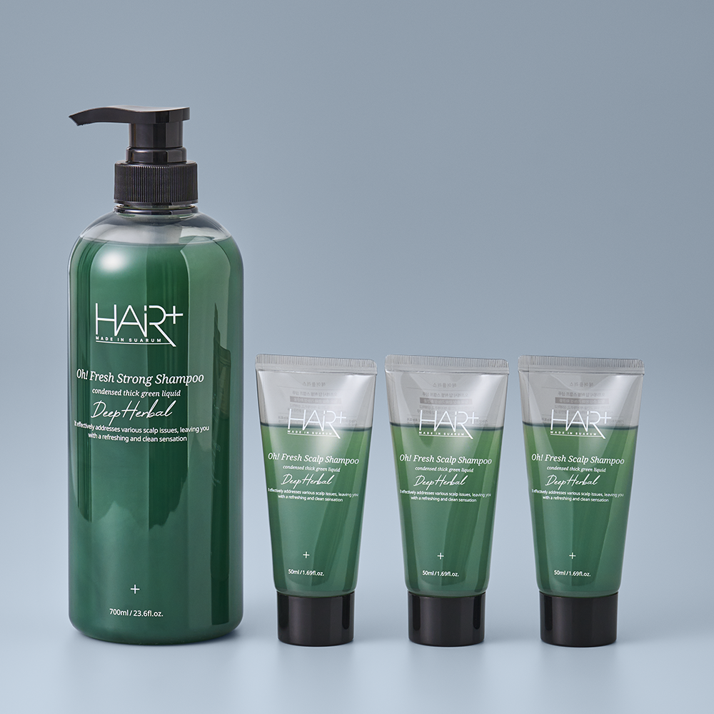 헤어플러스 오프레시 딥 허벌 탈모완화 스트롱 지성두피 비듬샴푸 700ml+탈모샴푸 50mlx3