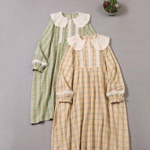 이끼당 단아하게 봄마중 체크원피스