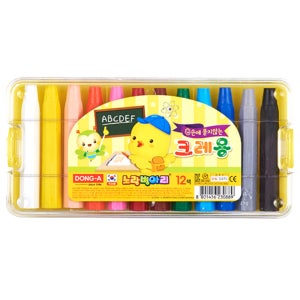 노랑병아리 크레용 동아 크레파스 12색, 1개
