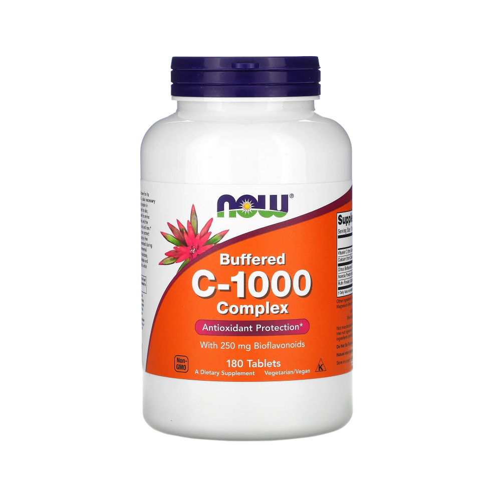 Now Foods 나우푸드 비타민C <b>버퍼드 C-1000 컴플렉스</b> 180정 (칼슘 아스코르브산 시트러스 감귤 바이오플라보노이드 아세로라 루틴 베지테리언)