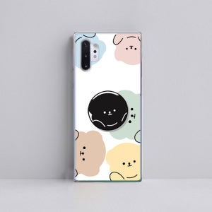 갤럭시 노트10플러스 케이스 젤리 그립 톡홀더 스마트톡 세트 베어파티 둥이곰