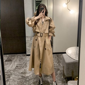 2컬러 롱 여자 여성 트렌치코트 바바리 싱글 봄 코트 가을 S45