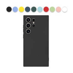 파스텔 10색 풀커버 젤리 케이스 블랙, 갤럭시S22 울트라