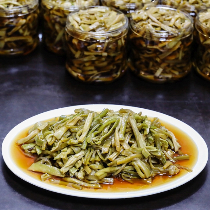 단양 구경시장 명소 유리네 수제 궁채장아찌 1kg 아삭한 식감 초석잠