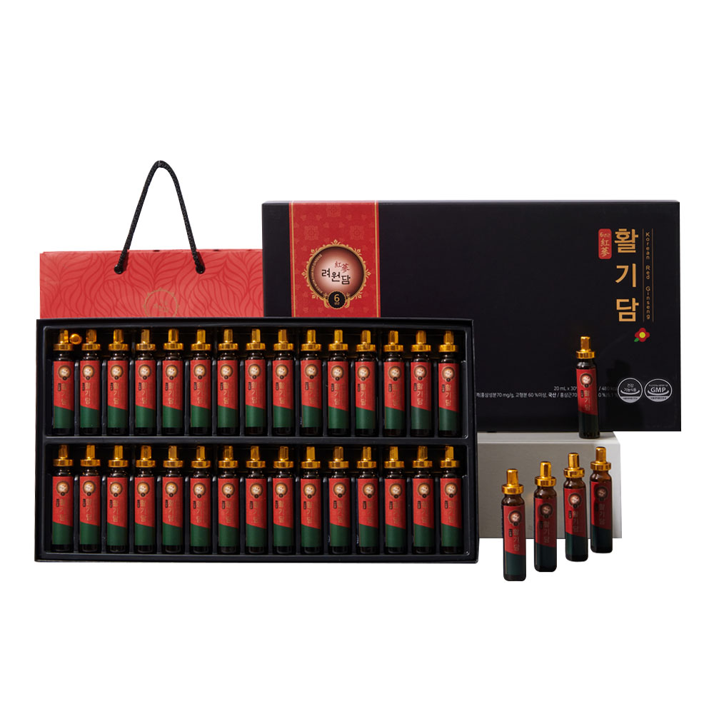 <b>려원담</b> 활기담 홍삼앰플 20ml x 30개입(+쇼핑백/건강기능식품)