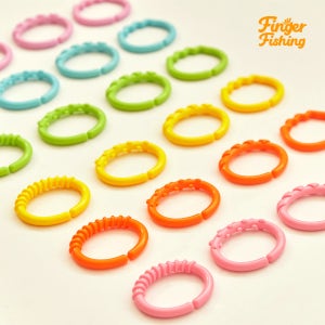 핑거피싱 아기 체육관 소근육 발달 교구 고리 장난감 토이버클 24P 단품