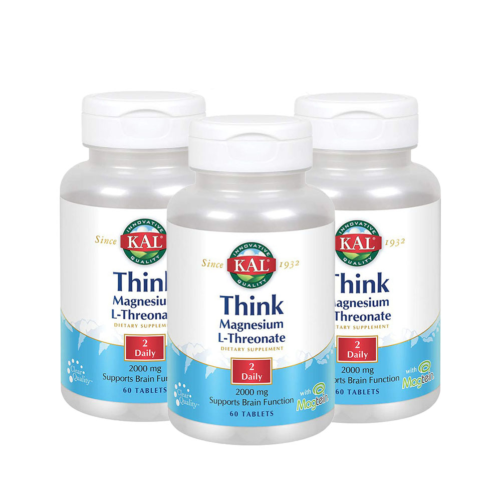 KAL <b>Think</b> <b>트레온산</b> <b>마그네슘</b> 엘트레오네이트 <b>2000mg</b> 60정 3팩