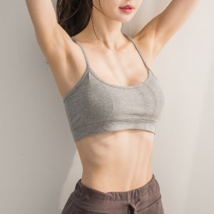 에이원 여성용 캡내장 면 X자 끈 요가 스포츠브라2p 11014
