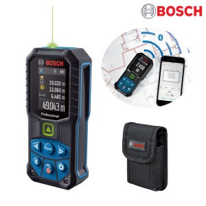 BOSCH 전문가용 레이저거리측정기 27CG (50m) 그린레이저 블루투스연결/방수방오 IP65 측정값30개저장/길이 면적 부피