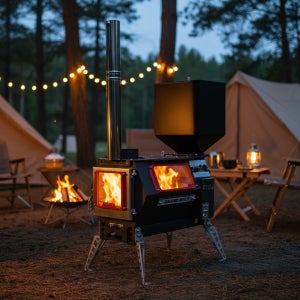 펠렛,화목 겸용 무동력 8시간 올라이트 가능 파이어우드 캠핑난로 그랜드울프