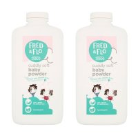 Fred Flo Soft Baby Powder 프레드 앤 플로 소프트 베이비 아기 신생아 유아 기저귀 엉덩이 파우더 400g 2팩