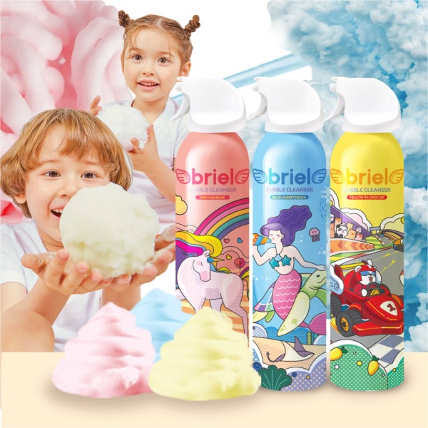 브리엘 유아 버블클렌저 200ml 3종 세트 (핑크+옐로우+블루) 거품 목욕놀이 아기바디워시