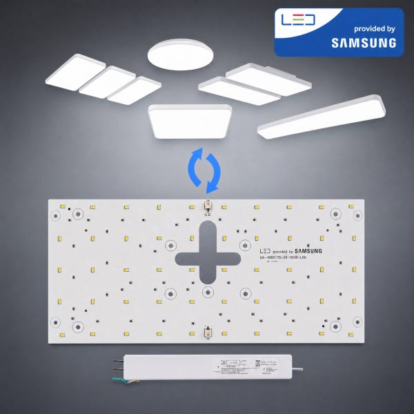 LED모듈 교체 거실 주방 방 등 욕실 기판 사각 삼성 조명 자석 400X175 25W