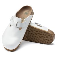 버켄스탁 보스턴 슬리퍼 뮬 비건 화이트 1022379 1022358 / BIRKENSTOCK Boston Vegan White