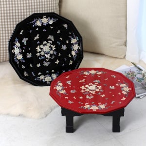 1.5 나비목단 12각 접이식 자개상 45센티 전통찻상 다과상 교자상 다용도상