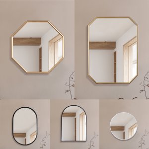 [24년형] 욕실거울 화장대거울 벽걸이 벽 원형 인테리어 타원형 팔각 골드 거울