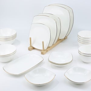 [한국도자기] 골드 6인그릇세트22p 원형사각혼합신혼부부 집들이선물