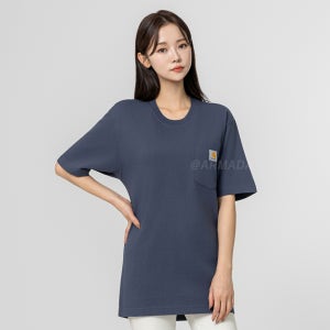 칼하트 K87 워크웨어 포켓 반팔티셔츠 블루스톤