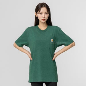 칼하트 K87 워크웨어 포켓 반팔티셔츠 노스우드헤더