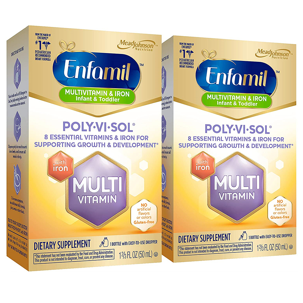 <b>엔파밀</b> 폴리 비 솔 멀티<b>비타민</b> 아이언 50ml 2통 <b>Enfamil</b> Poly Vi Sol