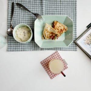 [과일접시]현아트 민트색 팔각형 샐러드볼 안주접시 파스타볼