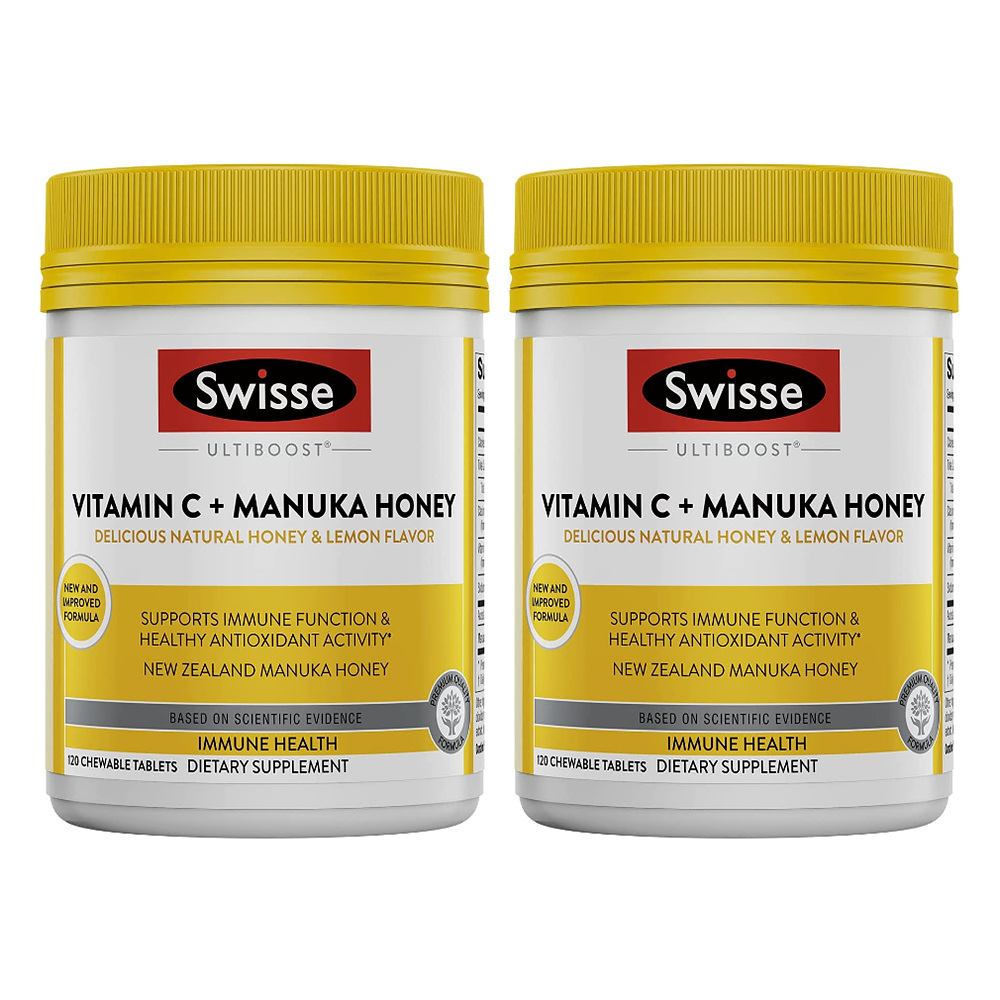 Swisse <b>스위스 비타민C</b> 마누카 허니 이뮨 서포트 120츄어블정 2팩