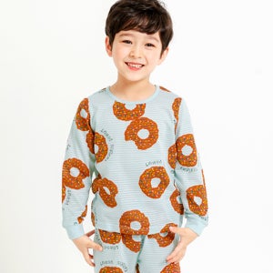 국내생산 멜리스 도넛블루 9부 자가드 상하의 세트