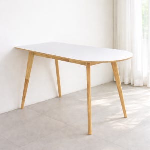 하프문 목재 반원형 화이트 디자인 카페 인테리어 식탁테이블